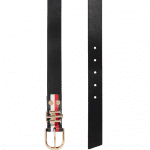 TOMMY HILFIGER WOMAN REVERSIBLE LEATHER BELT BLACK IVORY - Image 2