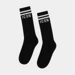 DSQUARED2 MEN ICON MID CREW SOCKS BLACK - Image 2