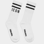 DSQUARED2 MEN ICON MID CREW SOCKS WHITE