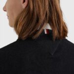 TOMMY HILFIGER MEN TH MONOGRAM COTTON CASHMERE CREW NECK JUMPER BLACK - Image 4