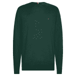 TOMMY HILFIGER MEN TH MONOGRAM COTTON CASHMERE CREW NECK JUMPER HUNTER GREEN