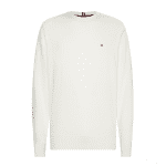 TOMMY HILFIGER MEN TH MONOGRAM COTTON CASHMERE CREW NECK JUMPER IVORY