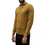 TOMMY HILFIGER MEN LONG SLEEVE TURTLENECK SWEATER QUARTER ZIP KHAKI - Image 2