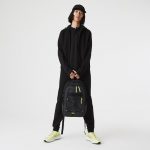 LACOSTE MEN ELASTICISED CORD WATER-REPELLENT BACKPACK BLACK NEON GREEN - Image 2
