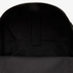 LACOSTE MEN ELASTICISED CORD WATER-REPELLENT BACKPACK BLACK NEON GREEN - Image 5