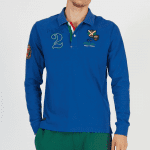LA MARTINA MEN’S INMORTALES POLO SHIRT WITH LONG SLEEVES BLUE