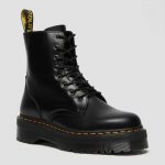 DR MARTENS WOMAN JADON SMOOTH LEATHER PLATFORM BOOTS BLACK