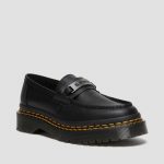 DR MARTENS WOMAN PENTON BEX DOUBLE STITCH LEATHER LOAFERS BLACK
