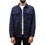BOSS MEN C-CARPER-J-OS-224F RELAXED-FIT OVERSHIRT NAVY BLUE