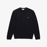 LACOSTE MEN'S V-NECK WOOL SWEATER NAVY - Image 7