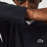 LACOSTE MEN'S V-NECK WOOL SWEATER NAVY - Image 5
