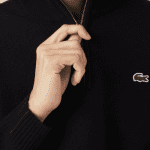 LACOSTE MEN’S WOOL TRUCKER SWEATER BLACK - Image 3