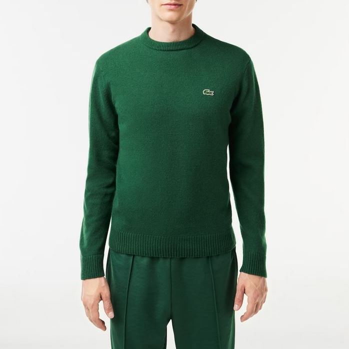 AH1988-00-132-3 LACOSTE MEN'S CREW NECK WOOL GREEN - Image 1