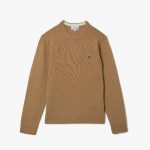 LACOSTE MEN'S CREW NECK WOOL BEIGE - Image 5