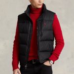 POLO RALPH LAUREN MEN WATER-REPELLENT DOWN GILET BLACK GLOSSY
