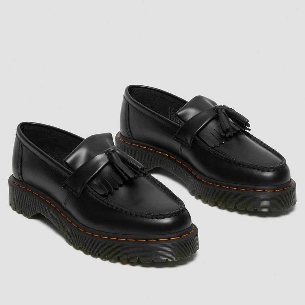 26957001-3 DR MARTENS WOMAN / MAN ADRIAN BEX STITCH LEATHER LOAFERS BLACK - Image 1