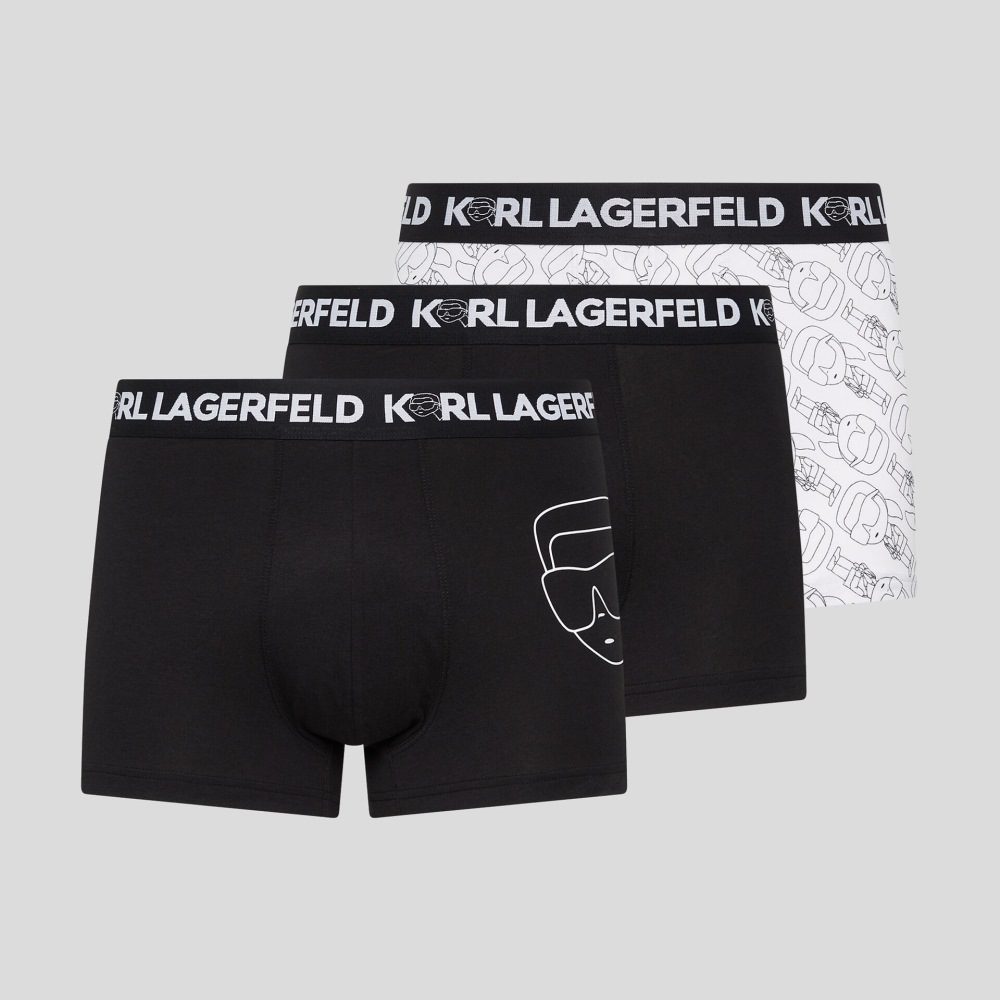 230M2103-932-1 KARL LAGERFELD IKONIK 2.0 TRUNKS SET PACK OF 3 BLACK - Image 1