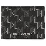KARL LAGERFELD MEN K/MONOGRAM KLASSIC BIFOLD WALLET JACQUARD BLACK
