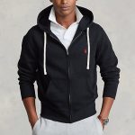 POLO RALPH LAUREN  FULL ZIP FLEECE HOODIE BLACK