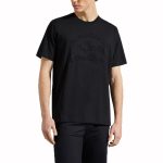 PAUL&SHARK MEN COTTON T-SHIRT WITH EMBOSSING APPLICATION LOGO BLACK