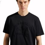 PAUL&SHARK MEN COTTON T-SHIRT WITH EMBOSSING APPLICATION LOGO BLACK - Image 2
