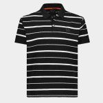 PAUL&SHARK MEN REGULAR FIT STRIPED NATURAL COTTON POLO SHIRT WHITE BLACK