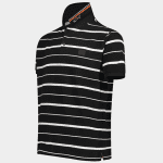 PAUL&SHARK MEN REGULAR FIT STRIPED NATURAL COTTON POLO SHIRT WHITE BLACK - Image 3