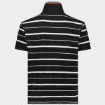 PAUL&SHARK MEN REGULAR FIT STRIPED NATURAL COTTON POLO SHIRT WHITE BLACK - Image 4