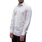EMPORIO ARMANI MEN ALL OVER E A PRINT REGULAR FIT SHIRT WHITE - Image 3