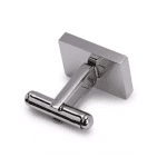 HUGO MEN E-FRAME FRAMED-LOGO CUFFLINKS WITH BLACK ENAMEL - Image 2