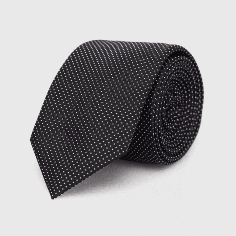 50486551-001-1 HUGO MEN MICRO DOT TIE CM 6 BLACK - Image 1