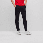 BOSS KAITO 1-T SLIM-FIT TROUSERS IN A COTTON BLEND WITH STRETCH BLACK