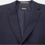BOSS SLIM-FIT SUIT H HUGE 2PCS 224 IN VIRGIN-WOOL DARK BLUE - Image 4