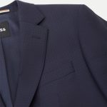 BOSS SLIM-FIT SUIT H HUGE 2PCS 224 IN VIRGIN-WOOL DARK BLUE - Image 5