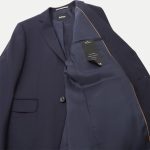 BOSS SLIM-FIT SUIT H HUGE 2PCS 224 IN VIRGIN-WOOL DARK BLUE - Image 9