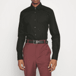 HUGO MEN EKOY EASY-IRON EXTRA-SLIM-FIT SHIRT IN COTTON POPLIN BLACK