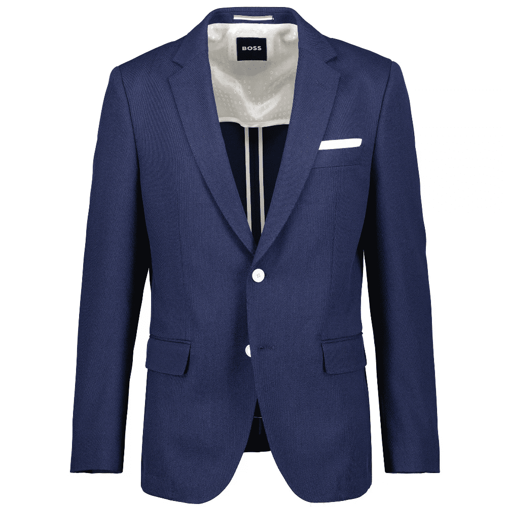 50494062-404-1 BOSS MEN H-HUTSON 231 SLIM-FIT JACKET IN STRETCH SOFT CONSTRACTED FABRIC DARK BLUE - Image 1