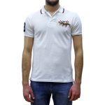 POLO RALPH LAUREN MEN CUSTOM SLIM FIT TRIPLE PONY POLO SHIRT WHITE