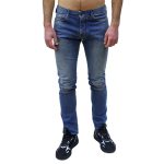 EMPORIO ARMANI MEN SLIM-FIT J06 JEANS WASED DENIM BLUE