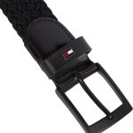 TOMMY HILFIGER MAN DENTON 3.5 BRAIDED ELASTIC LEATHER BELT BLACK - Image 2