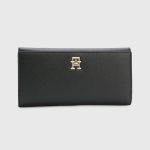 TOMMY HILFIGER WOMEN LARGE MONOGRAM WALLET BLACK