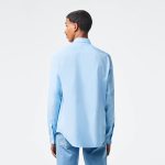 LACOSTE  MEN'S REGULAR FIT SOLID COTTON SHIRT LIGHT BLUE - Image 3