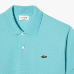 LACOSTE L1212 POLO CLASSIC FIT IN PETIT PIQUE TURQUOISE - Image 4