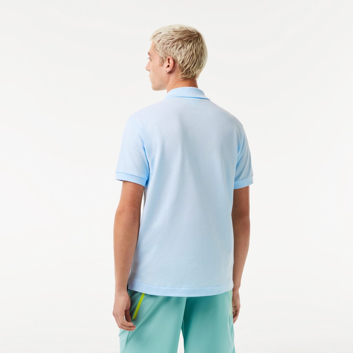 LACOSTE L1212 POLO CLASSIC FIT IN PETIT PIQUE LIGHT BLUE - Image 3