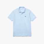 LACOSTE L1212 POLO CLASSIC FIT IN PETIT PIQUE LIGHT BLUE - Image 6