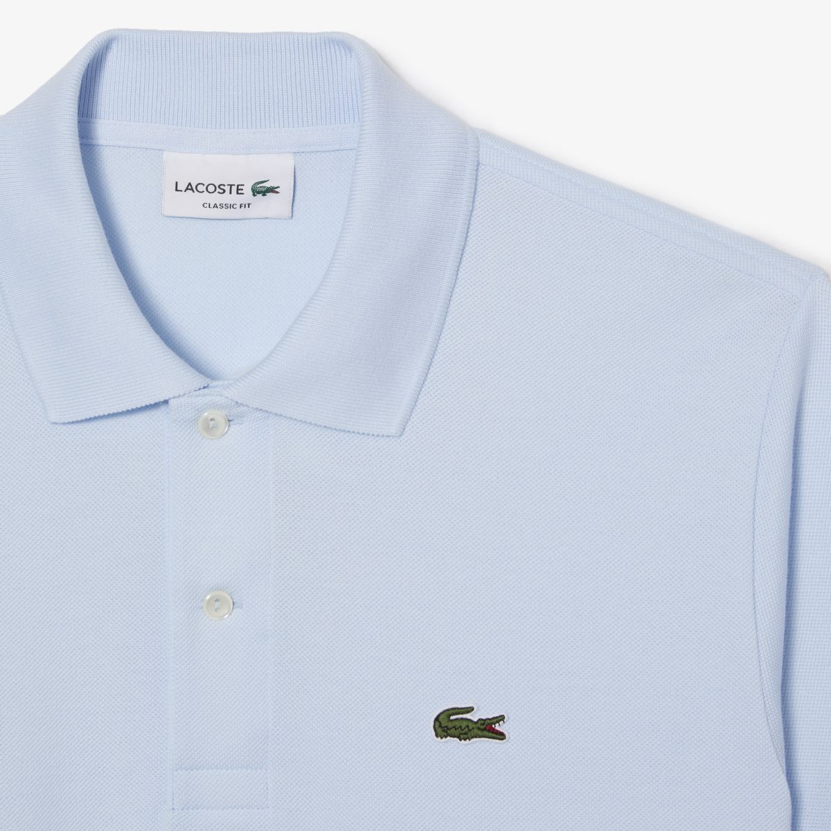LACOSTE L1212 POLO CLASSIC FIT IN PETIT PIQUE LIGHT BLUE - Image 4