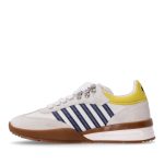 DSQUARED2 ORIGINAL LEGEND MEN SNEAKERS STRIPE CALF LEATHER WHITE BLUE YELLOW - Image 3