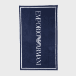EMPORIO ARMANI BEACH TOWEL NAVY WHITE 170X100