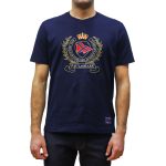 PAUL&SHARK MEN COTTON T-SHIRT WITH BADGE LOGO NAVY
