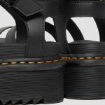 DR MARTENS  BLAIRE HYDRO LEATHER PLATFORM STRAP SANDALS BLACK - Image 2